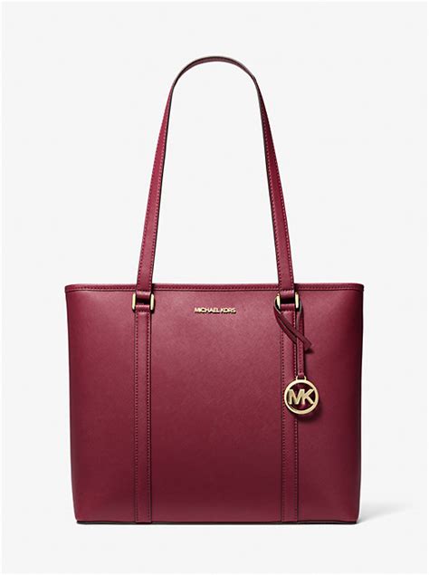 michael kors sady tote merlot|Sady Medium Saffiano Leather Tote Bag .